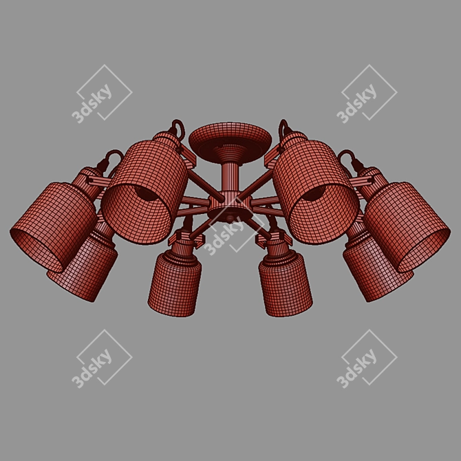 Astor Loft Style Eurosvet Chandelier 3D model image 2