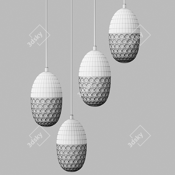 Grape Pendant Lamp - Elegant Illumination 3D model image 2