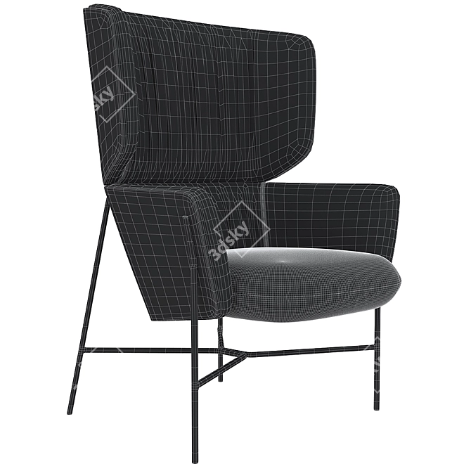 Caristo High Back Armchair 3D model image 7