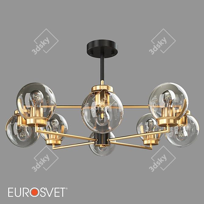 Eurosvet Creek 70118/8: Loft Style Glass Ceiling Chandelier 3D model image 1