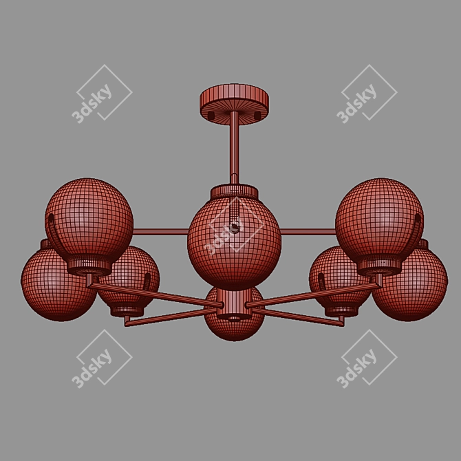Eurosvet Creek 70118/8: Loft Style Glass Ceiling Chandelier 3D model image 2