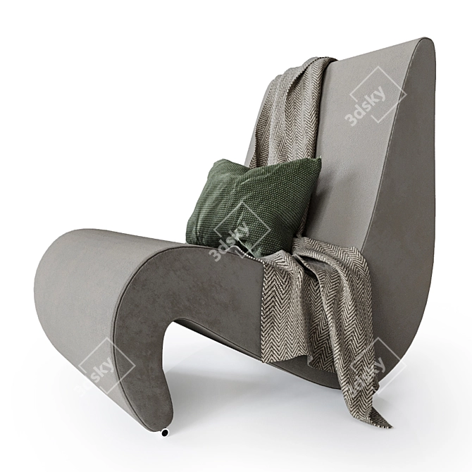 Vitra Amoebe Chair: Sleek Swiss Armchair 3D model image 3