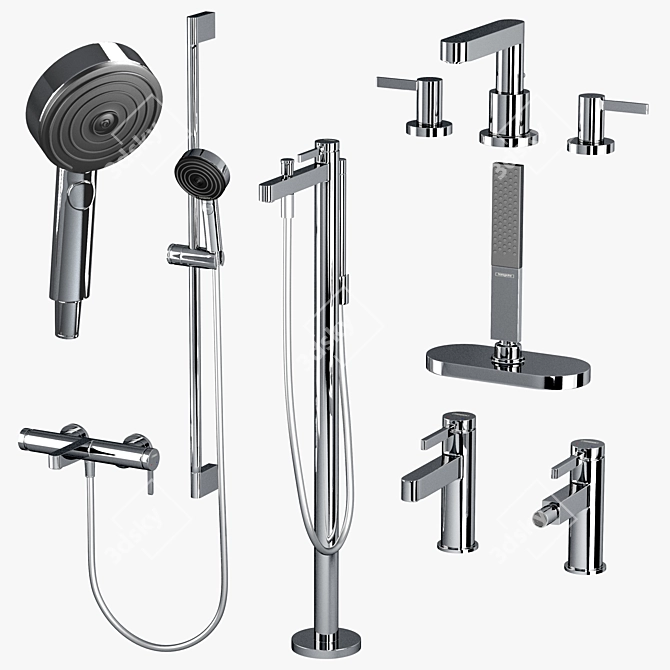 Hansgrohe Finoris Pulsify Set | Bathroom Fixtures 3D model image 3