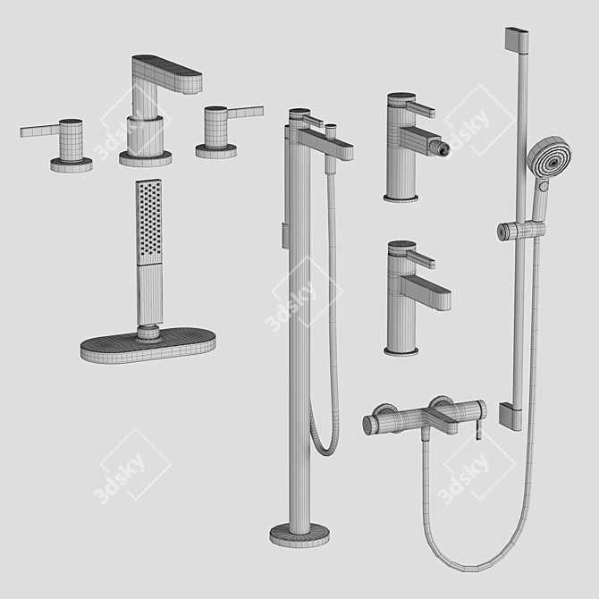 Hansgrohe Finoris Pulsify Set | Bathroom Fixtures 3D model image 6