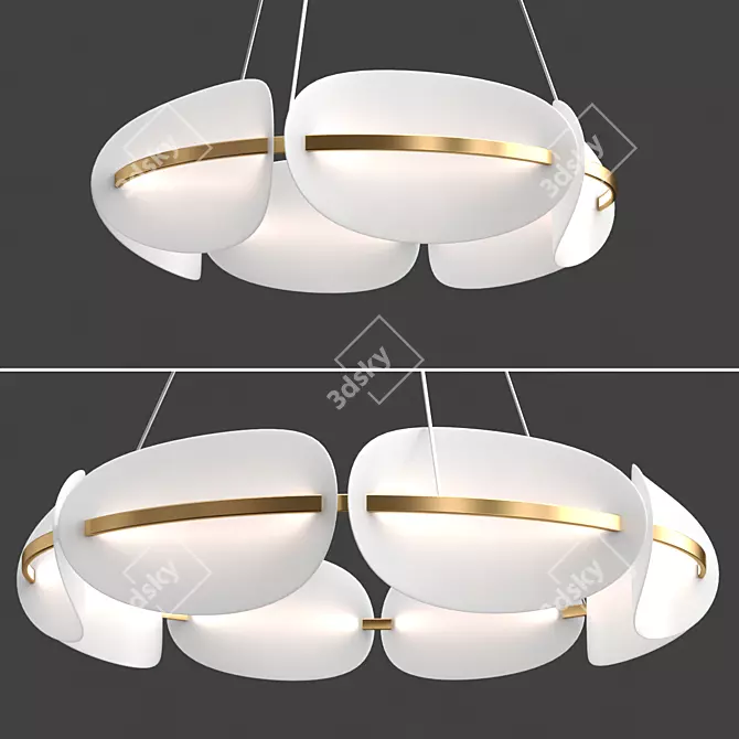 Elegant Ring Chandelier 80-60cm 3D model image 1