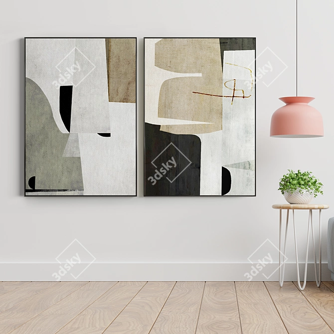 Modern Abstract 85cm Photo Frame 3D model image 3