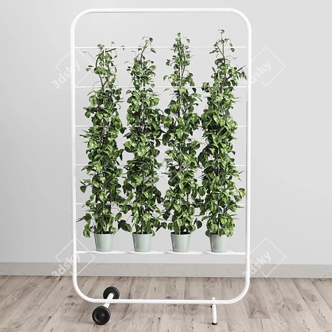 Metal Ivy Shelf Stand: Indoor/Outdoor Plant Vase 3D model image 2