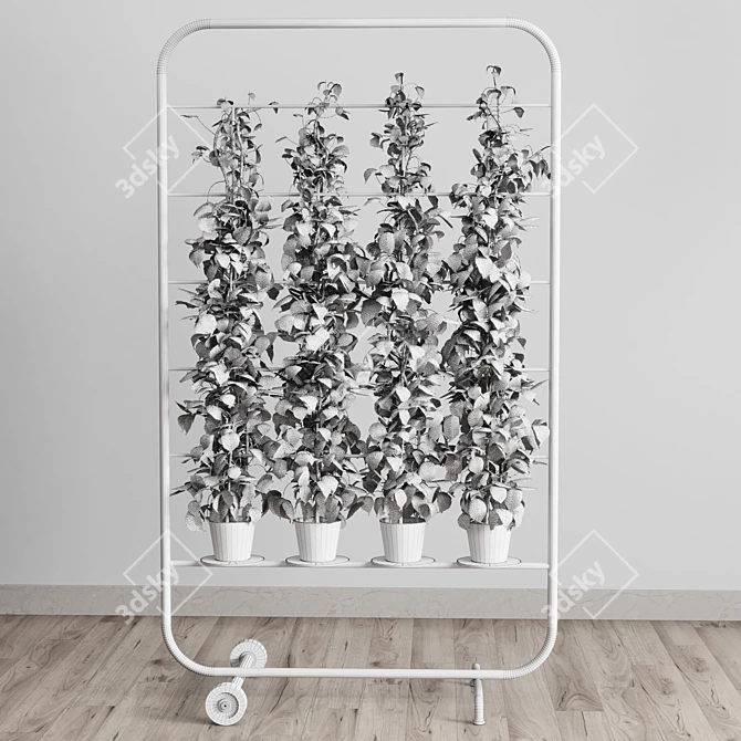 Metal Ivy Shelf Stand: Indoor/Outdoor Plant Vase 3D model image 5