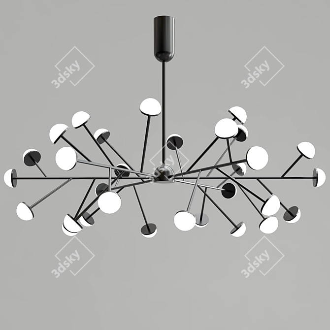 Elegant Branchy LED Chandeliers 3D model image 2