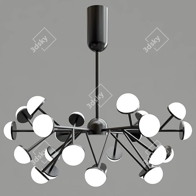 Elegant Branchy LED Chandeliers 3D model image 3