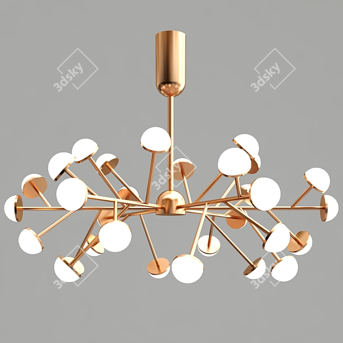 Elegant Branchy LED Chandeliers 3D model image 4