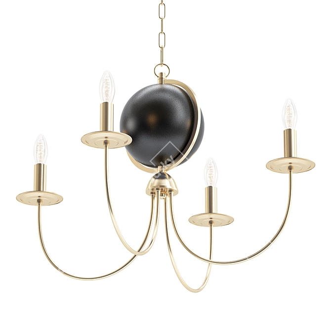 Sleek Sendhil Chandelier 3D model image 1