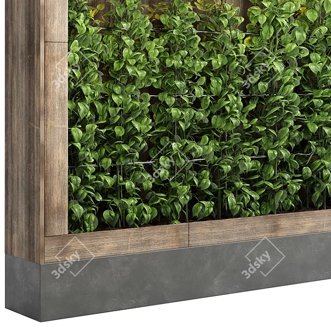 103 Ivy Plant Vertical Garden Wood Vase 3D model image 4