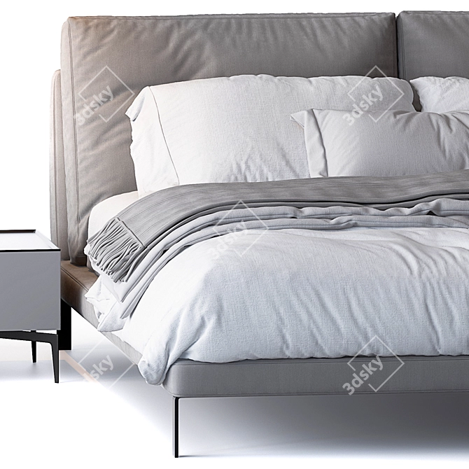 Lady B: Elegant Alivar Bed 3D model image 3