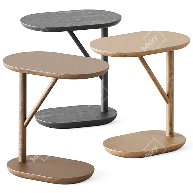 Artu Porto Wooden Side Table 3D model image 1