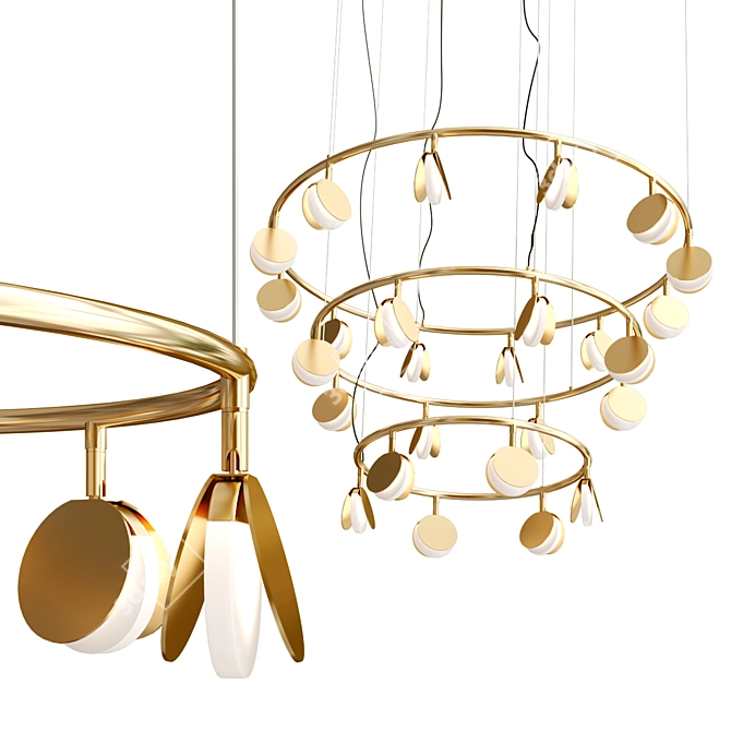 Sleek Shell Chandelier Collection 3D model image 1