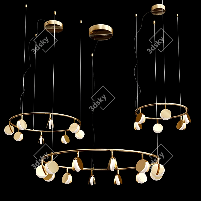 Sleek Shell Chandelier Collection 3D model image 2