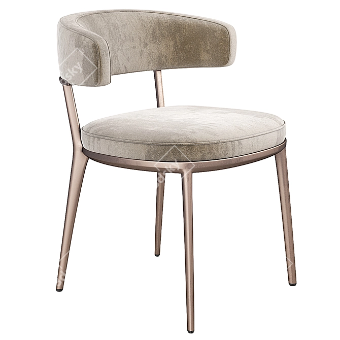 Caratos Maxalto Chair: Elegant Velvet Design 3D model image 1