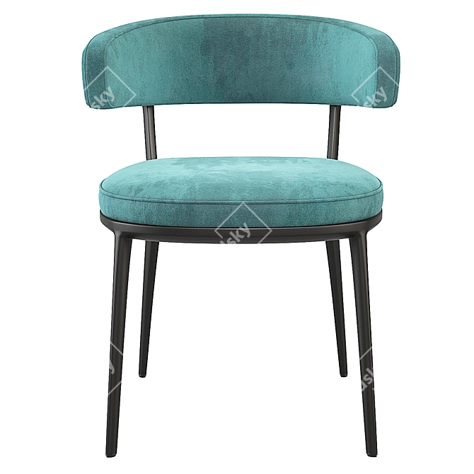 Caratos Maxalto Chair: Elegant Velvet Design 3D model image 2