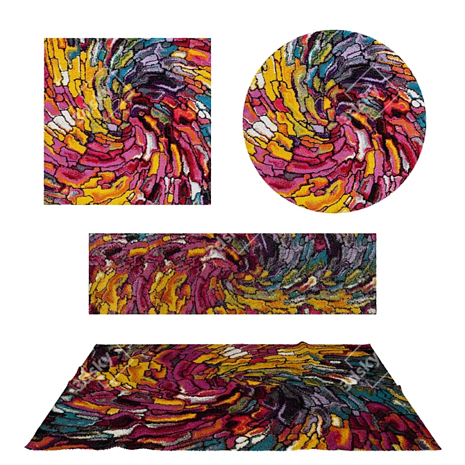 Versatile 3D Rug Set 3D model image 1