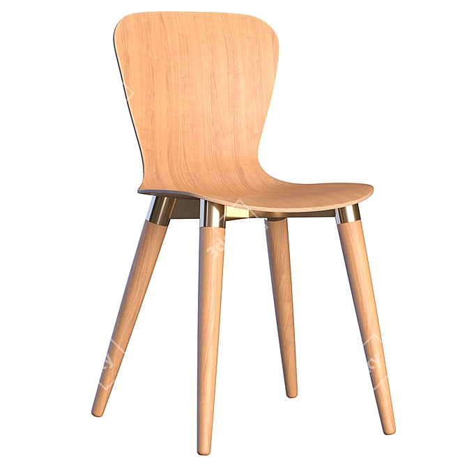 Elegant Edelweiss Dining Chairs 3D model image 1