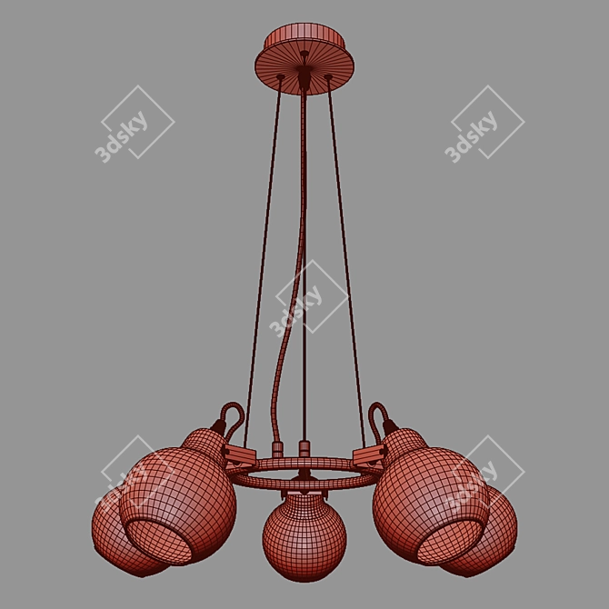 Eurosvet Mateo Loft Style Hanging Chandelier 3D model image 2