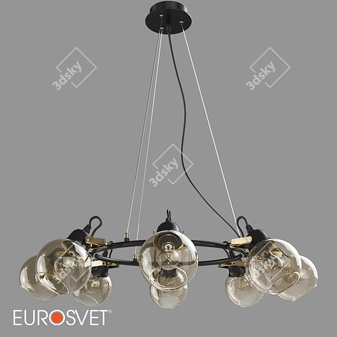 Industrial Mateo Chandelier: Eurosvet's Loft Style 3D model image 1
