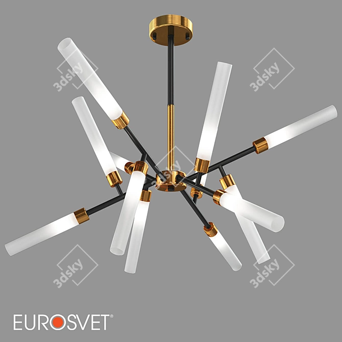 Industrial Loft Ceiling Chandelier: Eurosvet Alvin 3D model image 1