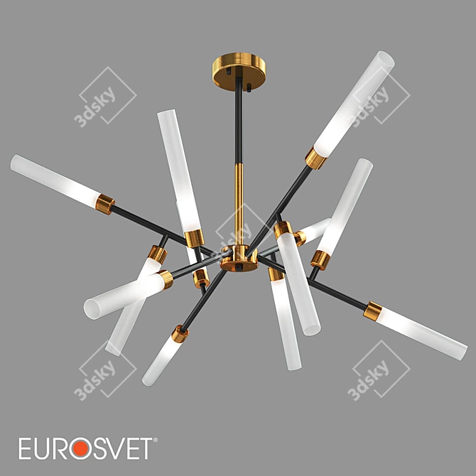 Industrial Loft Ceiling Chandelier: Eurosvet Alvin 3D model image 2