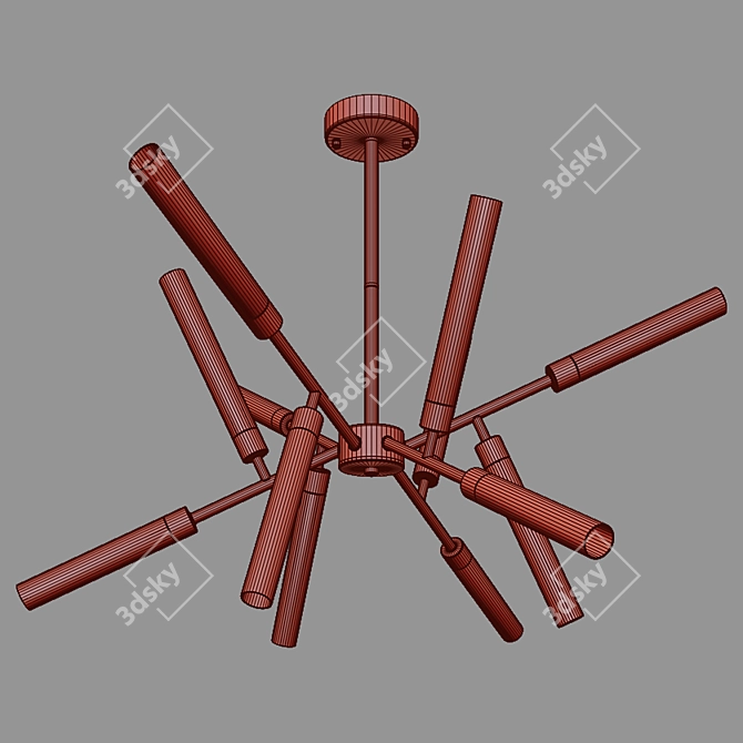 Industrial Loft Ceiling Chandelier: Eurosvet Alvin 3D model image 3