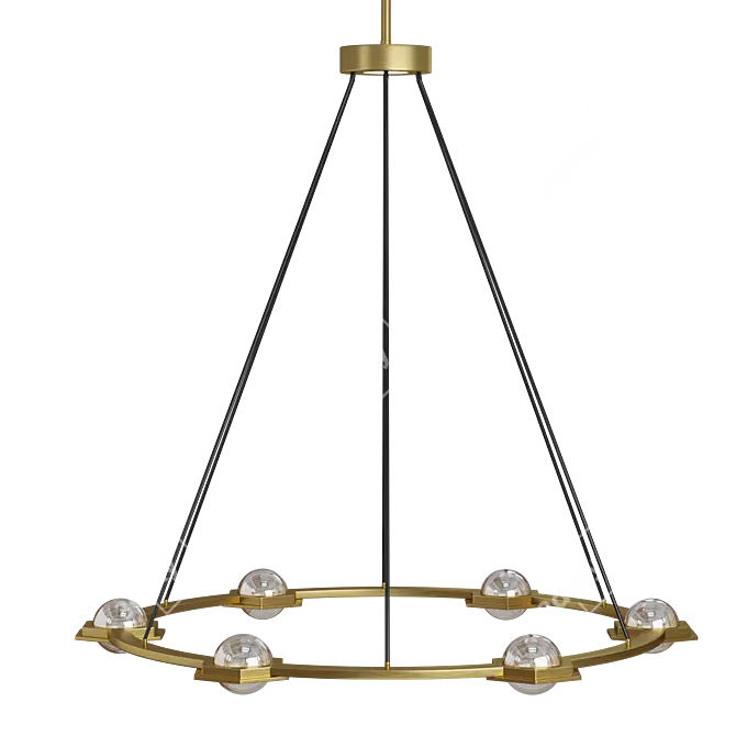 Glamorous Eclatant Round Chandelier 3D model image 1