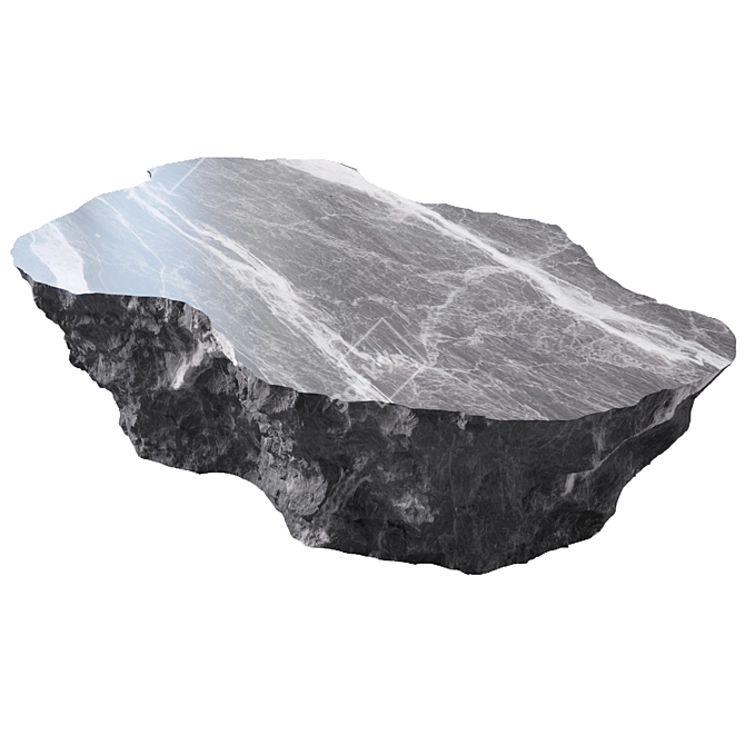 Sleek Stone Coffee Table 3D model image 4