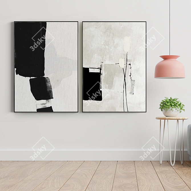 Modern Abstract Photo Frame Set 3D model image 3