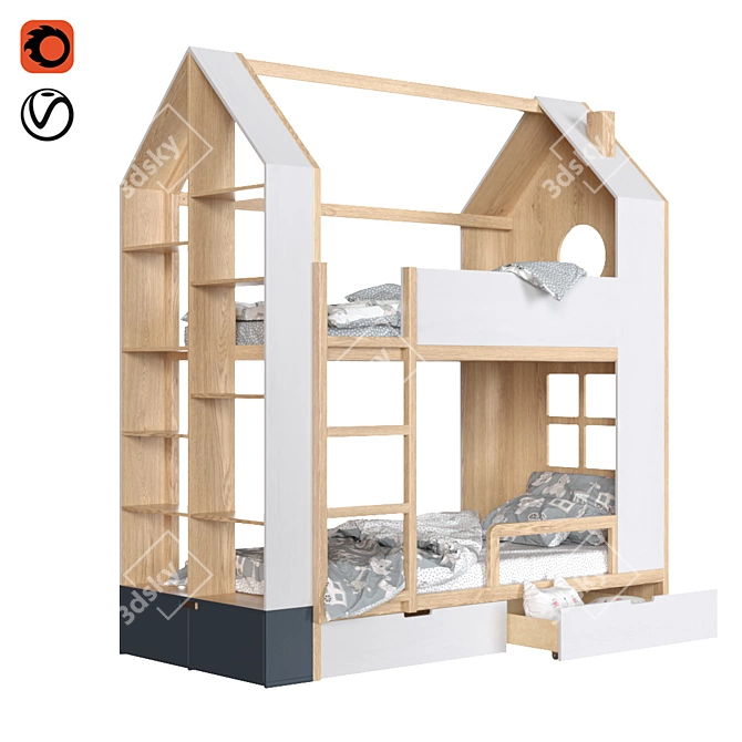 Mimirooms Di-di Bunk Bed 3D model image 1