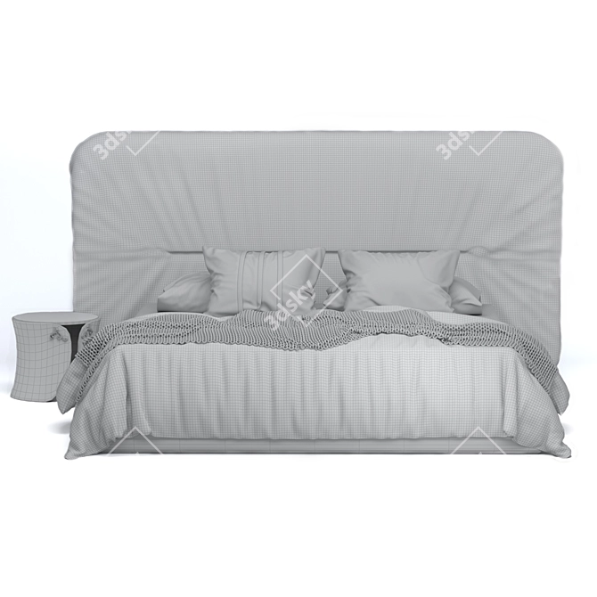 Elegant Draped King Size Bed 3D model image 3