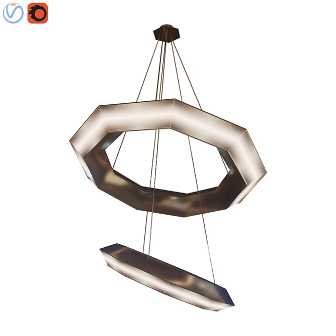 Elegant Helvetia S Chandelier 3D model image 1