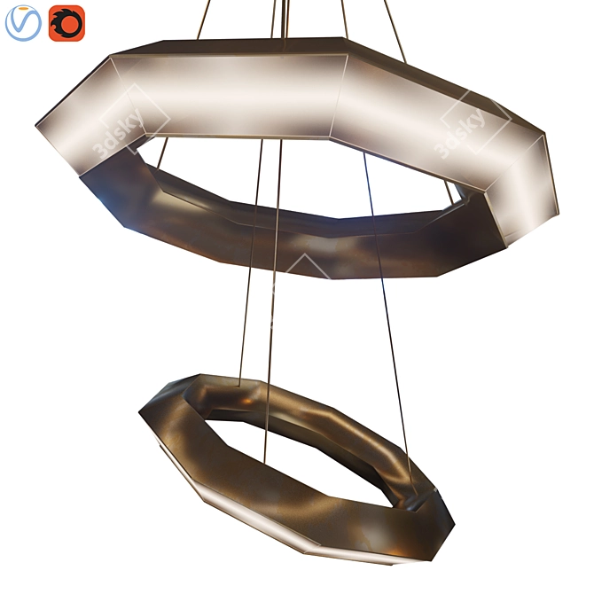 Elegant Helvetia S Chandelier 3D model image 2