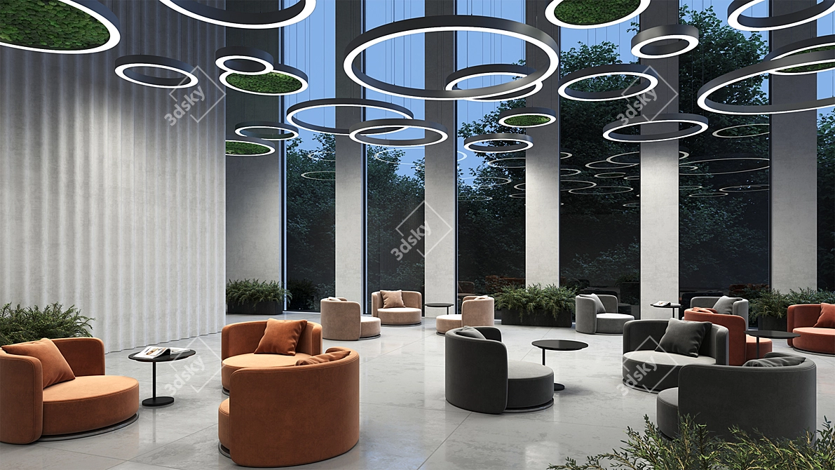 Halo Moss Pendant Light 3D model image 3