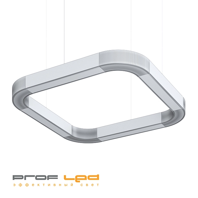 FORS C: Sleek Square Light with Perimeter Illumination 3D model image 2