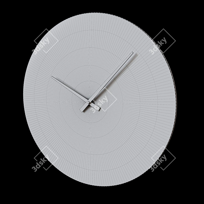 Elegant Starburst Wall Clock 3D model image 6