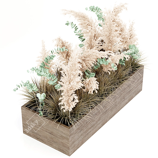 Elegant Pampas Plant for Indoors 3D model image 2