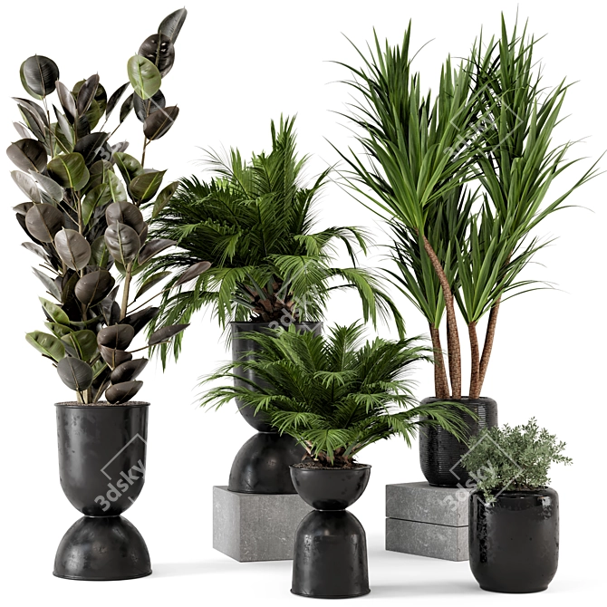 Ferm Living Bau Pot Large: Indoor Plant Set 3D model image 1