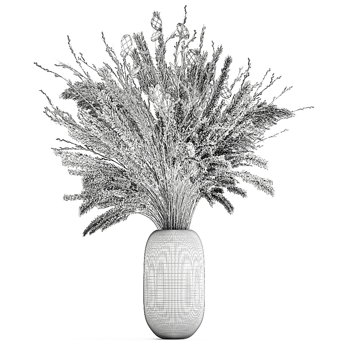 Eternal Charm Dried Flower Bouquet 3D model image 6