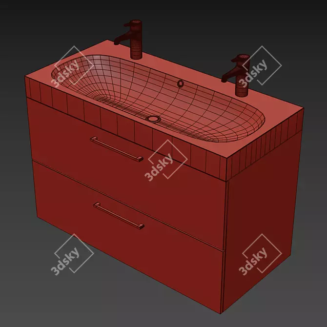 Sleek & Stylish IKEA Bathroom Vanity 3D model image 3