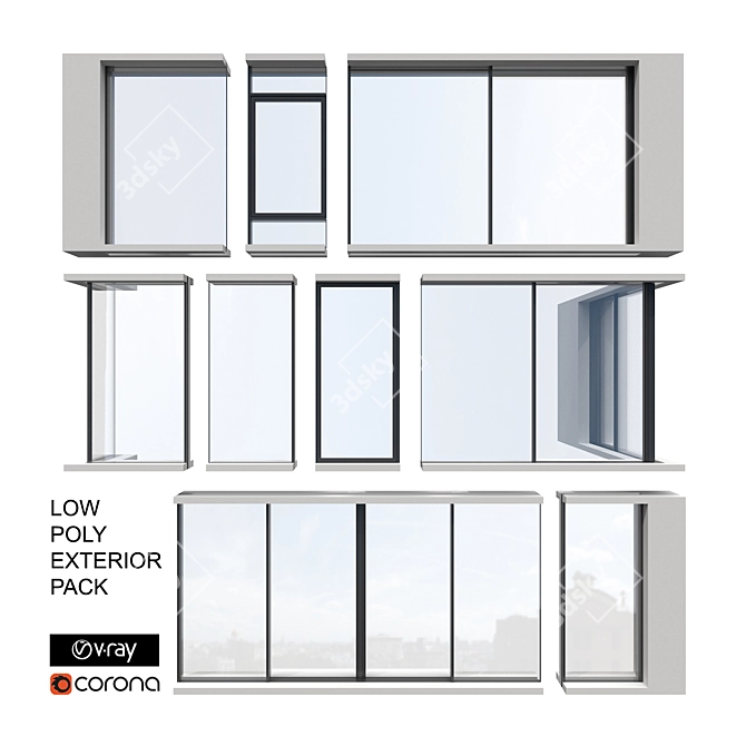 Schuco Exterior Sliding System Set 3D model image 4