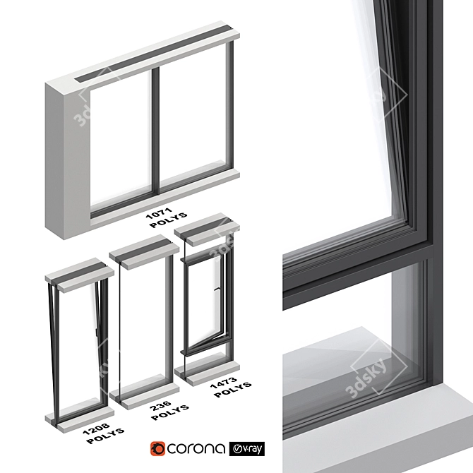 Schuco Exterior Sliding System Set 3D model image 6