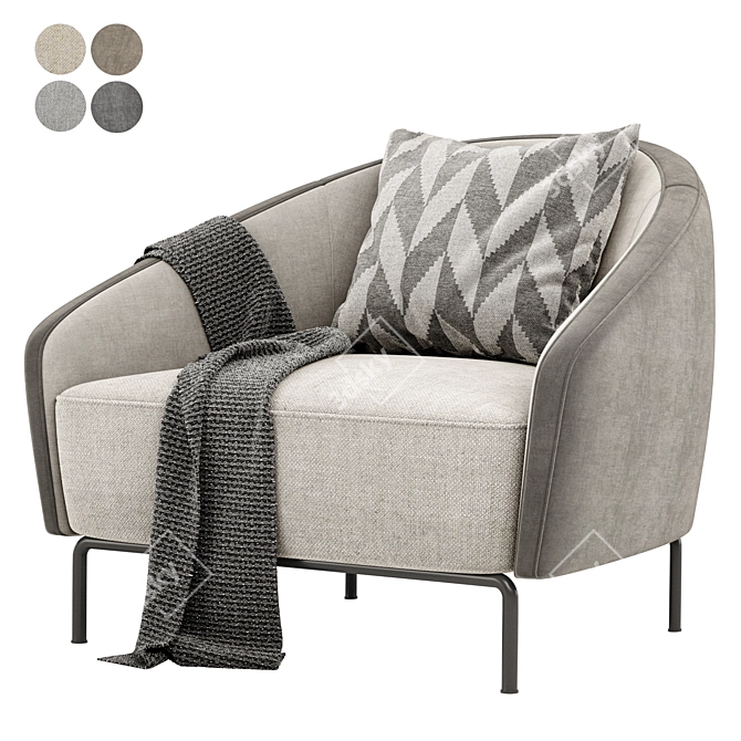 Carnaby Armchair: Modern Elegance for Any Space 3D model image 1