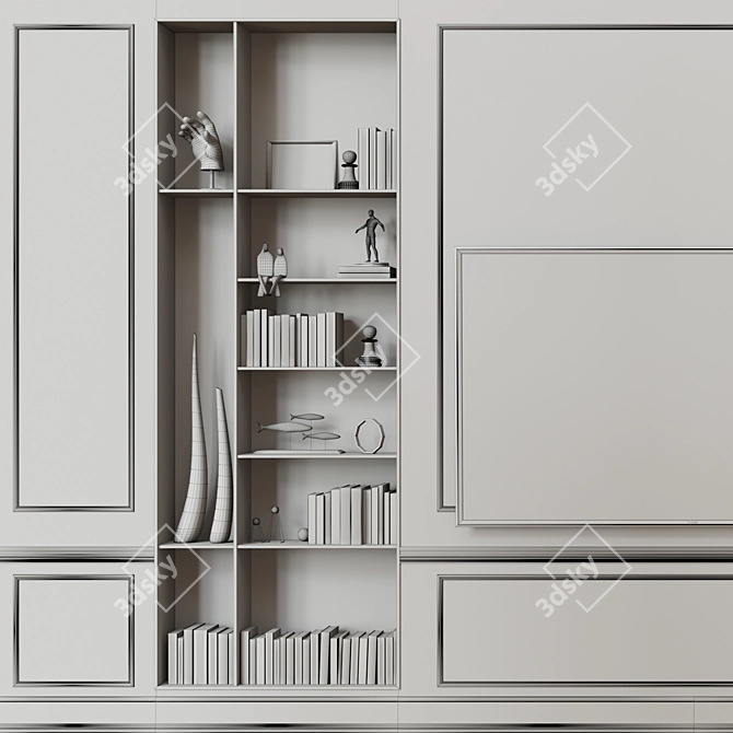 Modern TV Wall Unit Set 3D model image 4