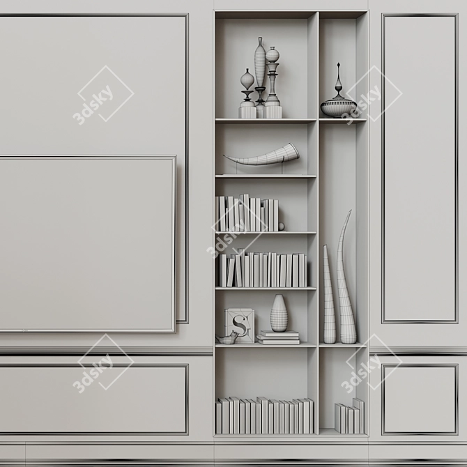 Modern TV Wall Unit Set 3D model image 5