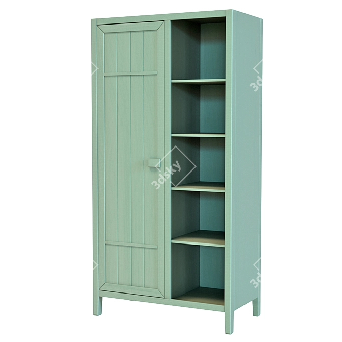Carlos Wardrobe with Hanger & Linen Compartment 3D model image 3